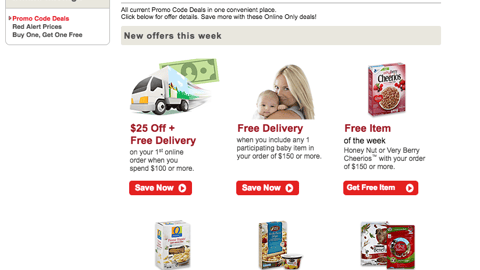 Jewel-Osco 'Promo Code Deals' Web Page